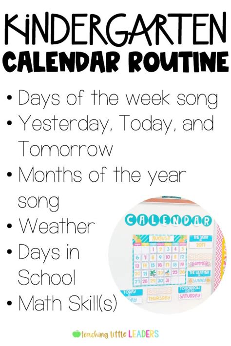 Kindergarten Lesson Calendar Routine BetterLesson