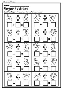 Kindergarten Math Worksheets. Picture Addition. Distance Learning
