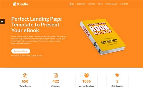 Kindle Free Bootstrap Ebook Landing Page