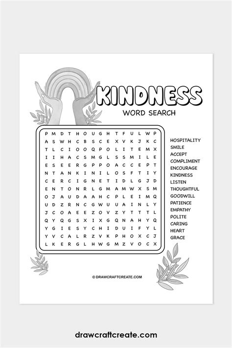 Kindness Word Search Printable NBKomputer
