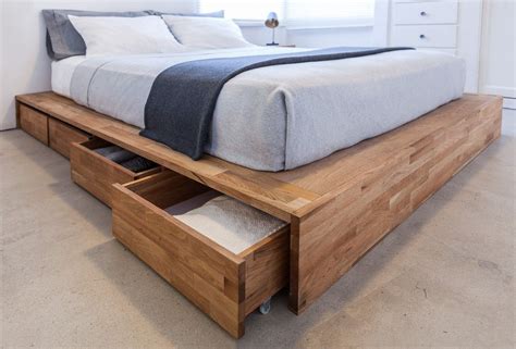 King Platform Bed With Storage Drawers - Etsy