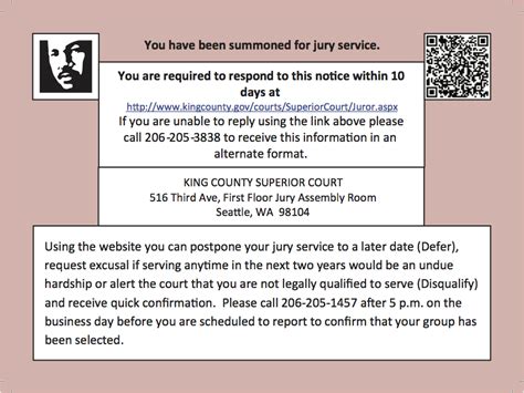 King county jury duty portal. Learn how to log in to the King County Superior Court Juror Portal, where you can check your eligibility, availability, and disqualification status. You can also reschedule or … 