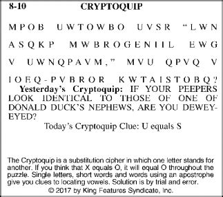 King features syndicate cryptoquote answers. Things To Know About King features syndicate cryptoquote answers. 