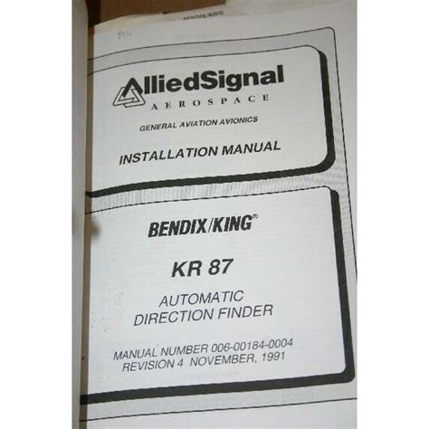 King kr 87 adf installation manual. - Pet lover guide to first aid and emergencies.