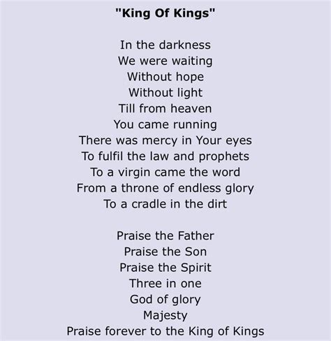 King of kings lyrics. Things To Know About King of kings lyrics. 
