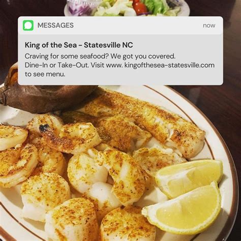 King of the sea statesville nc. Enjoy American cuisine with seafood options at King of the Sea Seafood Restaurant. See the menu, reviews, photos, and delivery details on Sirved. 