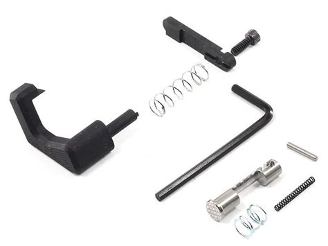 The Maglock option provides you with 2 different parts for your standard AR15; a replacement rear takedown pin, as well as a replacement bolt catch. Since the Maglock option makes it impossible to change your magazine with the rifle is intact, these replacement parts make "taking apart" your rifle extremely efficient, so that mags can be ...