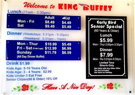 Kings Buffet Prices