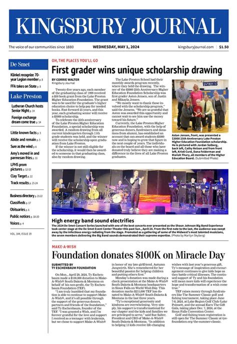 Kingsbury journal obituaries. .  ...