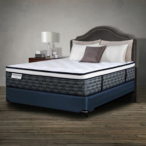 Kingsdown king mattress. Upholstery: -1" Plush Foam / Kingsfoam with Airflow. -.375" Gel Infused Memory Foam. Construction: -9" Wrapped Coils 15.5 & 14 Gauge. -423 Twin ~ 609 Full ~ 744 Queen ~ 930 King (Wrapped Coils) -Full Body Surround. -1" Base Foam. GoodBed provides objective and personalized information to help you find the best mattress for you, whether online ... 