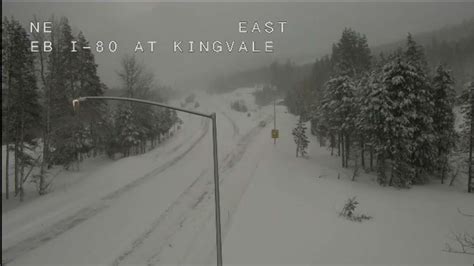 This morning's I-80 update from Kingvale. Snow