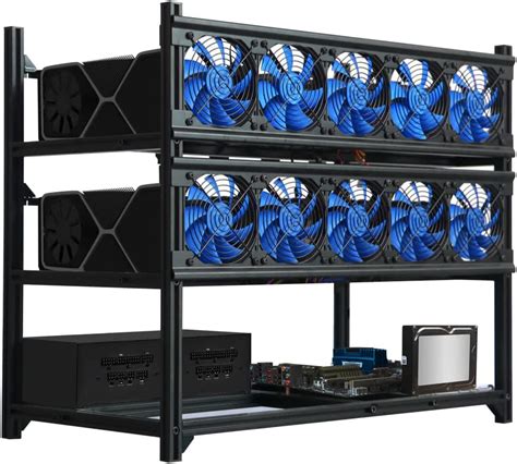 Kingwin open air cases. SPECIFICATIONS Mining Hardware: GPU Frame Case Type: Open Air Miner Case Material: Stainless Steel Color: Black Slot:6 6 GPU Slots (GPU Not Included) Size: L 25.2 x W 14.2 x H 21.7 inch (L 640 x W 360 x H 550 mm) Weight: 12.35 lbs (5.60 Kg). OPEN AIR FRAME - Our high performance rig case comes with 4 fan slots for cooling (fans not included). 