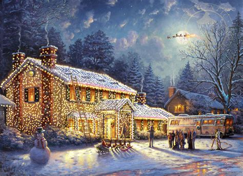 Kinkade christmas paintings. Twilight Cottage. Cottage By The Sea. Cottage In The Pines. Stoney Creek Cottage. Winter Light Cottage. Liberty Lane Cottage. Kinkade Winter Cottages. Christmas Cottage is one of the most beloved Thomas Kinkade cottages. The entryway wreath, outdoor trees, and bushes be-speckled with twinkling lights. 