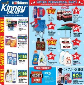 Kinney drugs flyer for this week. Browse Kinney Drugs Weekly Ad Circular, valid April 21 – April 27, 2024. Save with this week Kinney Drugs circular offers and savings on: Dunkin' Donuts Coffee, Pepsi-Cola Products, Tide Laundry …. [Read more...] 