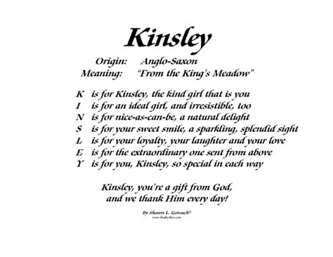 Kinsley - Meaning Of Kinsley, What Does Kinsley Mean?