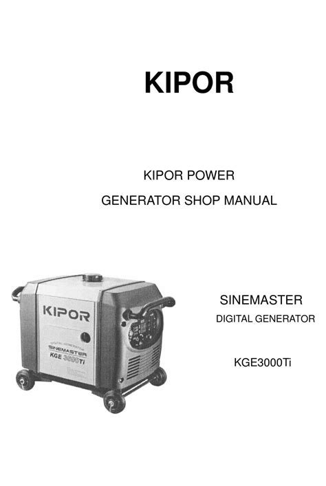 Kipor kge1000ti generator service and parts manual. - Manuale carrello elevatore toyota 5fd70 codice.