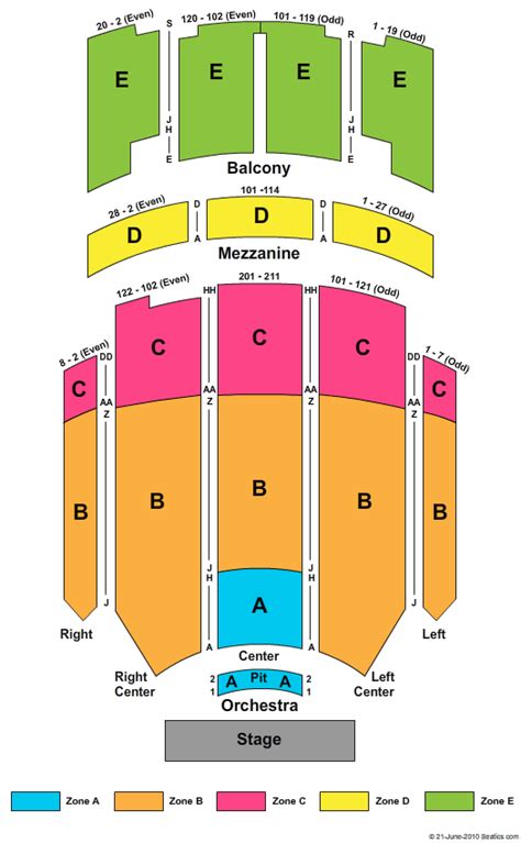 Kirby Center Seating Chart A Visual Reference of Charts Chart Master