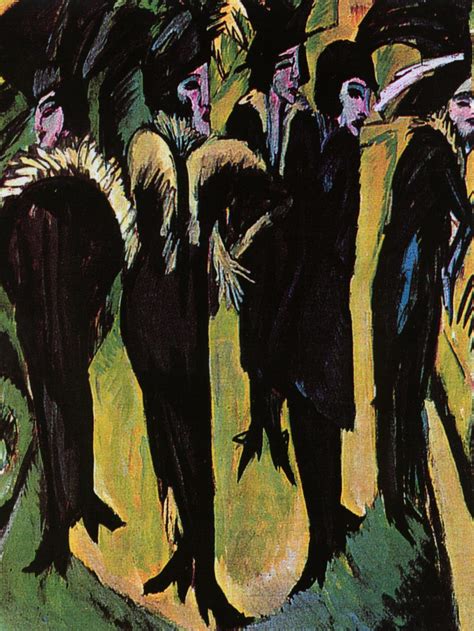 The project's gestation was unusually long. Kirchner had moved from Dresden to Berlin in 1911, a year after Heym began giving public readings of his work at the Expressionist literary salon Der neue Club, where members of Die Brücke, the artists' group cofounded by Kirchner in 1905, were regular visitors.. 