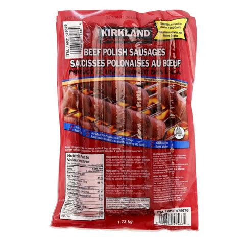 Kirkland Signature Beef Polish Sausages, 1.72 kg Costco