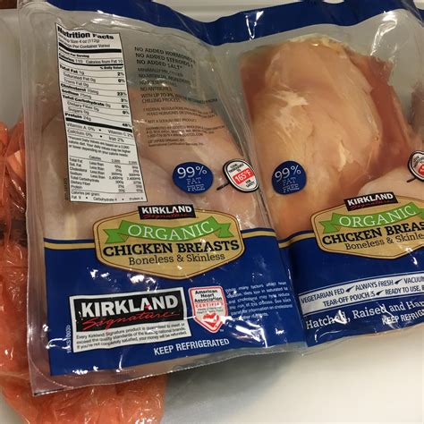 Product Details. Boneless, skinless chicken breast. Air chilled. Extra lean. Keep refrigerated. Specifications. Average Weight. 2 kg. Brand. Kirkland Signature. …. 