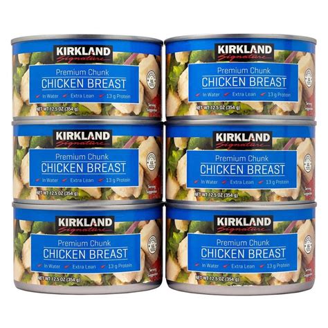 Kirkland canned chicken. Top-Notch Quesadillas. One of the easiest canned chicken recipes is quesadillas. Use two tortillas for a full serving, or fold over a single for a half serving. Stuff the tortilla with chicken and your favorite shredded cheese. Cook over medium heat until the tortilla is browned and the cheese is melty and gooey. Serve with salsa or green chili. 