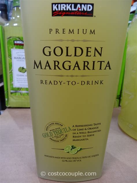 Kirkland margarita. Kirkland Golden Margarita is made from authentic golden tequila that comes from Tequila, Jalisco, Mexico. It is made from natural lime juice and a premium triple sec liqueur, and golden tequila. This golden margarita drink may have a low price, but it is a high-quality product that was manufactured by a respectable and reputable distillery. 