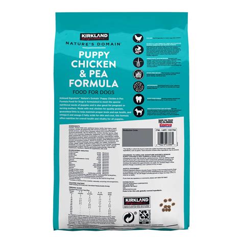 Kirkland puppy chicken and pea. This product is manufactured by Costco Wholesale Corporation. According to our data, this Kirkland Signature recipe provides complete & balanced nutrition for all life stages.In other words, this formula is AAFCO … 
