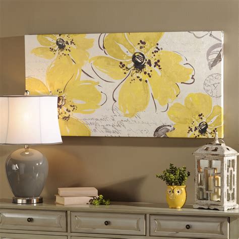 Art measures 39.37L x 1.5W x 39.37H in. Distinctively printed on stretched canvas; Wrapped edges complete the look; Features guitar subject; Hues of yellow, blue, red, gray, and tan; Weight: 7.5 lbs. Comes ready for wall mount; no additional hanging hardware required; Care: Dust with a soft, dry cloth. Contact your local Kirkland's store for .... 