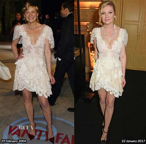 Kirsten dunst breast implants. Kirsten Dunst has a 32C bra size. Her overbust measurement ranges from 34 to 35 inches. She wears a bra with C cups and a band measuring 28 to 30 inches. The American actress has teardrop-shaped breasts, making her 32C boobs look a little fuller at the top, similar to Marion Cotillard who also wears a 32C bra. 