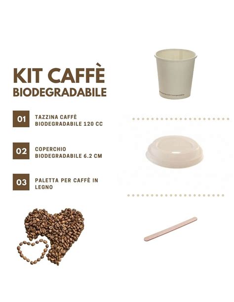 Kit per caffè da asporto biodegradabile - Bio Stoviglie Shop