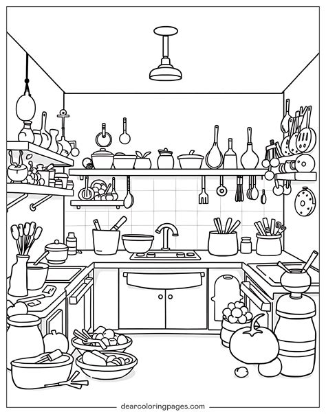 Kitchen Coloring Sheets