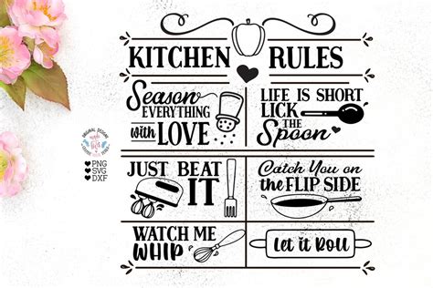 Kitchen Rules Cut File & Printable Graphics Creative Market