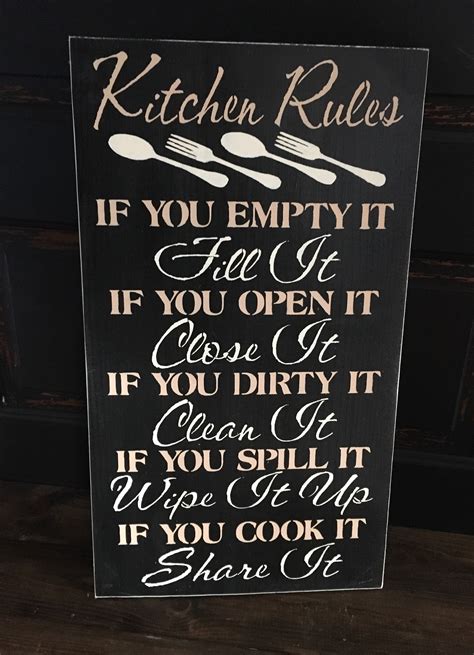 Kitchen Rules sign Etsy
