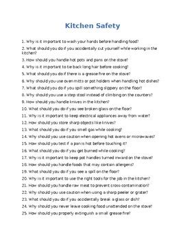 Kitchen Safety Quiz Questions And Answers