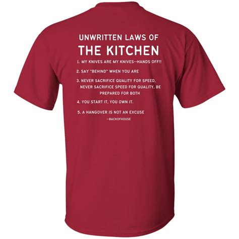 Kitchen attire rules.  There are many unwritten laws of the kitchen - ...