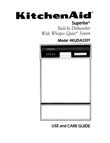 KitchenAid Dishwasher Repair Manual - Repair Clinic