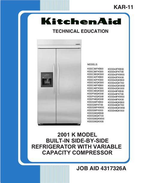 Kitchenaid refrigerator kdda27trs00 use care manual. - Ame o usted morira el proximo domingo.