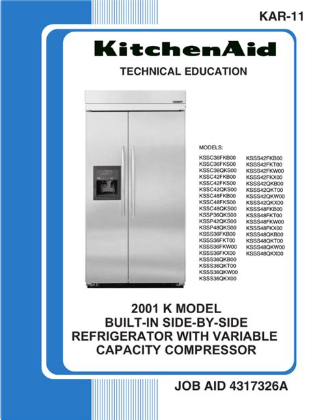Kitchenaid side by built in refrigerator manual. - The amateur apos s guide to ghost hunting.