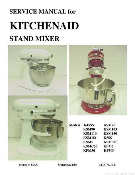 Kitchenaid stand mixer service manual ksm5 and others. - Toyota toyoace double cab service manual.
