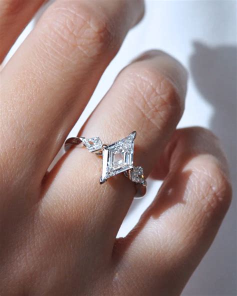 Kite cut engagement ring. . New Rings. . Diamond Engagement. . Gemstone Engagement. . Custom Engagement Rings. . Ready To Ship. . Wedding Bands. . Inspiration Gallery. 