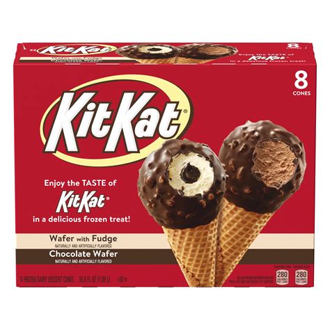 Kitkat ice cream. Options from $5.99 – $23.99. Kit Kat® Duos Dark Chocolate and Strawberry Flavored Creme Wafer Candy, Bar 1.5 oz. 69. 3+ day shipping. $7.47. $9.99. 83.0 ¢/oz. +$7.50 shipping. Kit Kat, Easter Lemon Crisp Miniature Wafer Candy, 9 Oz. 