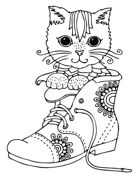 Kitten Coloring Page - Etsy