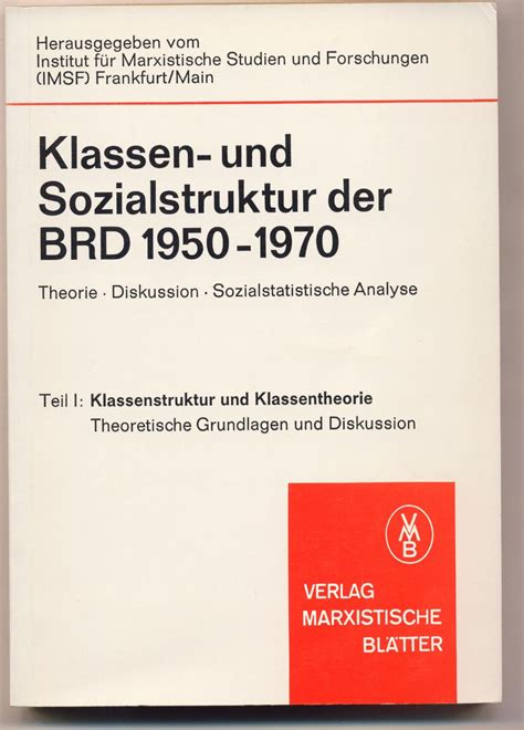 Klassen  und sozialstruktur der brd 1950 1970. - Conocimiento del territorio y cartografía urbana.