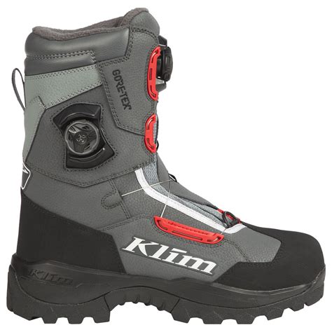 Description. When Klim built the industry-first Adrenaline GTX® Boot, it set the standard for technical snowmobile footwear. Improving and tweaking the Adrenaline BOA® near-perfect formula was the goal. The Adrenaline provides a dry, comfortable, and supportive riding experience across a wide range of conditions without impeding freedom of .... 