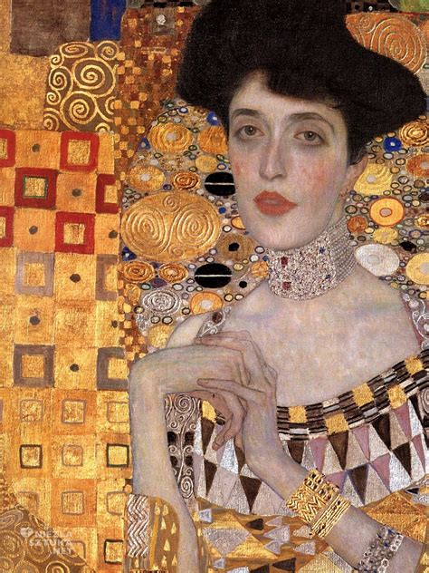 Klimt adele bloch. The portrait Adele Bloch-Bauer I, also called "Golden Adele" as one of the most important works of Gustav Klimt. The painting shows Adele Bloch-Bauer at the age of about 26 years. It is an oil painting with extensive silver leaf and gold leaf overlays from Klimt's "Golden Period". Only face, shoulder, arms and hands are painted naturalistically. 