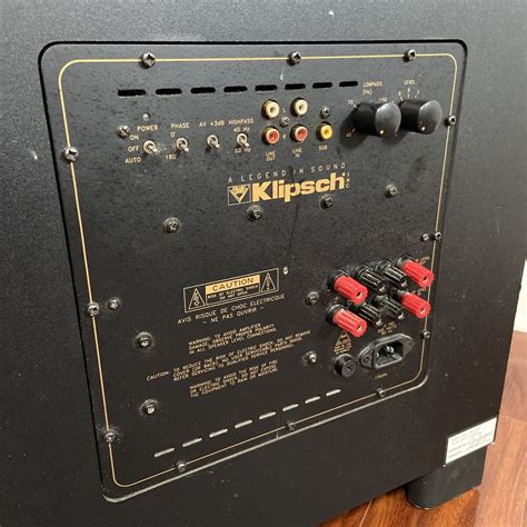 Klipsch subwoofer 10 setup.  Revels sound much better here.  It comes with a...