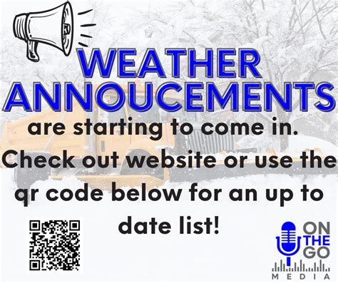 Weather Related Announcements are Brought to you by: Click Here For Announcements. 