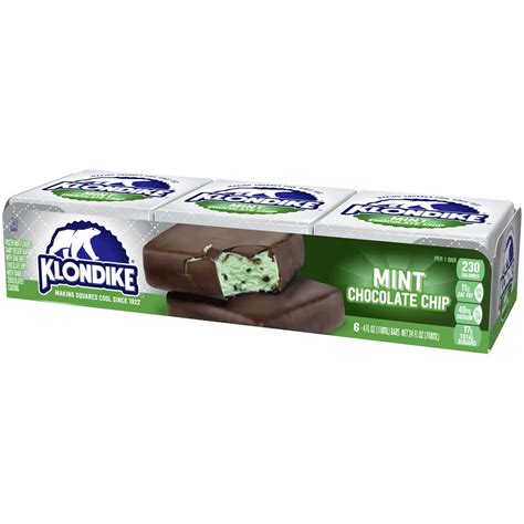 Klondike Mint Chocolate Chip Vanilla Bars Frozen Dairy Dessert.