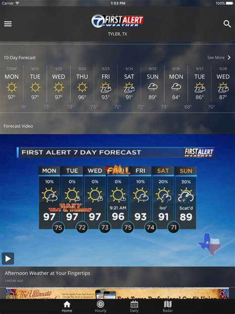First Alert Weather Days for tonight through Wednesday morning. First Alert Weather Days for tonight through Wednesday morning. Skip to content. Watch Live; News; Elections; Video; Total Eclipse; ... publicfile@kltv.com - (903) 597-5588. EEO Statement. Closed Captioning/Audio Description. Advertising.. 