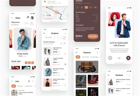 Kmeza Fashion Store iOS App Design UI Template in UX & UI Kits on